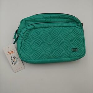 New Lug Double Back Belt Bag Oasis Teal Gunmetal Hardware Dutch Purse Strap‎